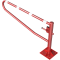 Swiveling gates | to be fixed by plugs, hot-dip galvanized and red coated with white reflecting rings | total width: 2000 mm | with triangular lock